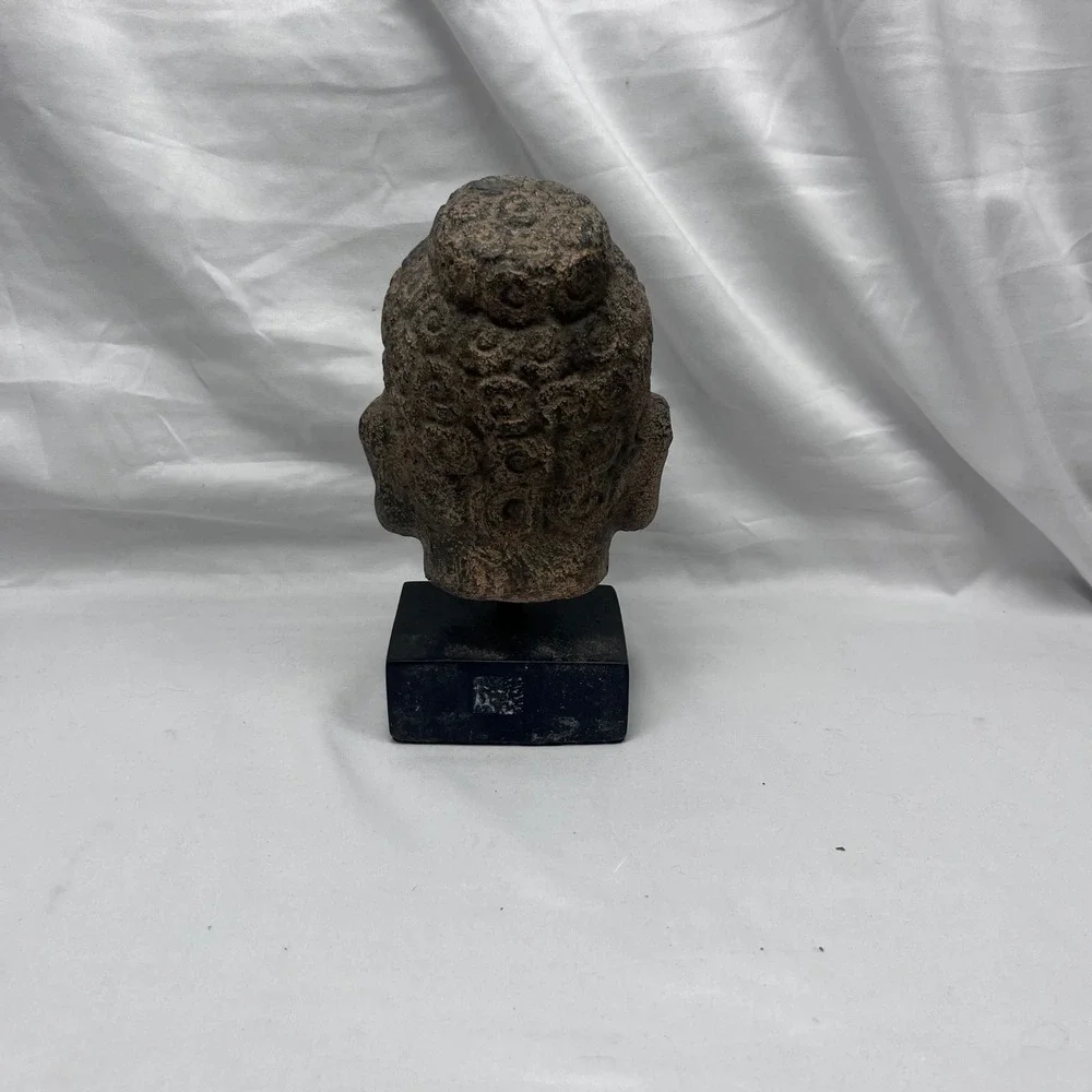 Zen Meditation Decor Weathered Stone Buddha Head Statue